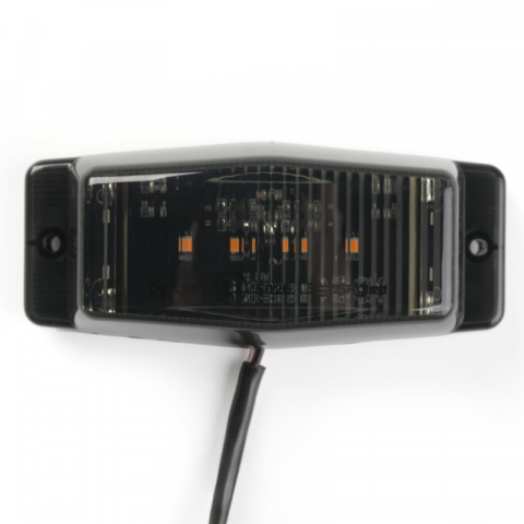 Lampa LED Double Burner 24V, portocaliu, geam fumuriu, 8 LED-uri, 12,6 x 5,5 x 3,9 cm [1]