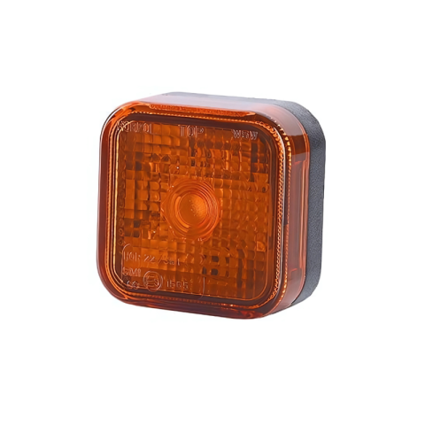 Lampi Gabarit LED - Lampa gabarit patrata, 6.6 x 6.6 x 3cm, 12/24V, cu bec si catadioptru, alba, portocalie, rosie
