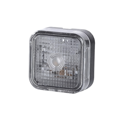 Lampi Gabarit LED - Lampa gabarit patrata, 6.6 x 6.6 x 3cm, 12/24V, cu bec si catadioptru, alba, portocalie, rosie