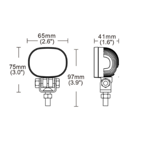 Lampa LED avertizare pentru stivuitor, lumina rosie semicirculara, 6,5 x 7,5 x 4,1 cm, 12–24 V [7]