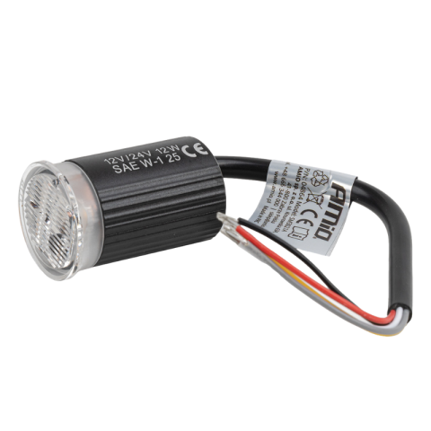 Lampa LED avertizare, stroboscop R65, 12/24V 12W, diametru 24mm, portocaliu [3]