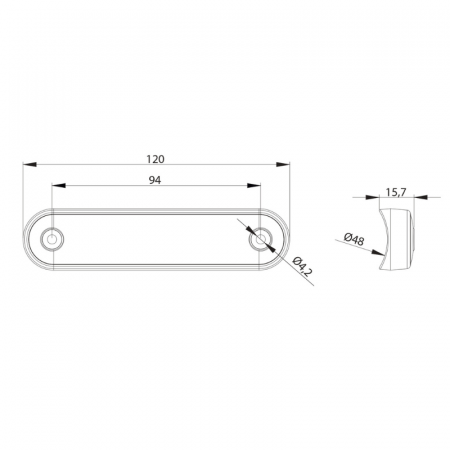 Lampa LED de gabarit, contur, 12 x 2.9cm, 12 / 24V [6]