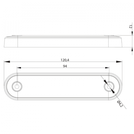 Lampa LED de gabarit, contur, 12 x 2.9cm, 12 / 24V [5]
