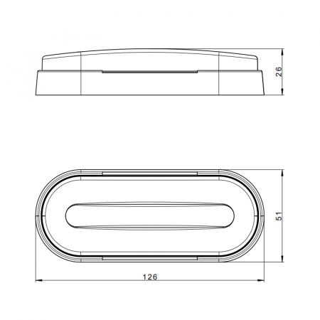Lampa LED de gabarit galbena, 126 x 51 x 26mm, 12 / 24V [5]