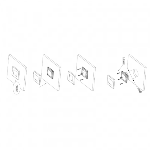Lampa LED de iluminat interior, Plafoniera auto, 7.6 x 7.6cm [6]