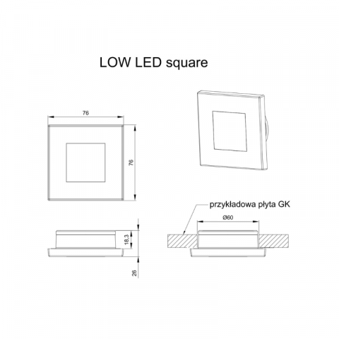 Lampa LED de iluminat interior, Plafoniera auto, 7.6 x 7.6cm [5]