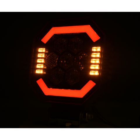 Lampa LED de Lucru, SKYLED Aura Q35F, 35W, 3500Lm, Pozitie LED Portocalie/Rosie, Girofar R65 [9]