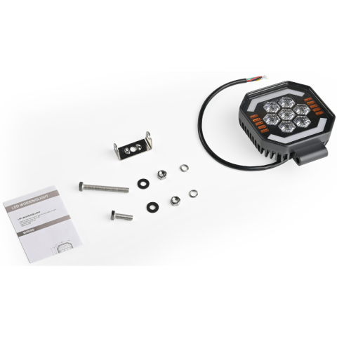 Lampa LED de Lucru, SKYLED Aura Q35F, 35W, 3500Lm, Pozitie LED Portocalie/Rosie, Girofar R65 [7]