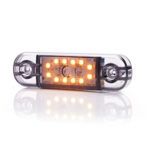 Lumini, Becuri, Proiectoare - Lampa LED de pozitie, gabarit alb, galben si rosu DARK, 12/24V, 8.38 x 2.42cm