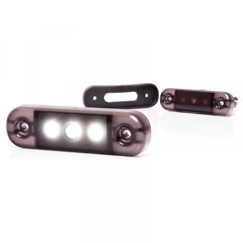 Lampa LED de pozitie, gabarit alb, galben si rosu Fumuriu, 3 x LED, 12/24V, 8.4 x 2.4cm [0]