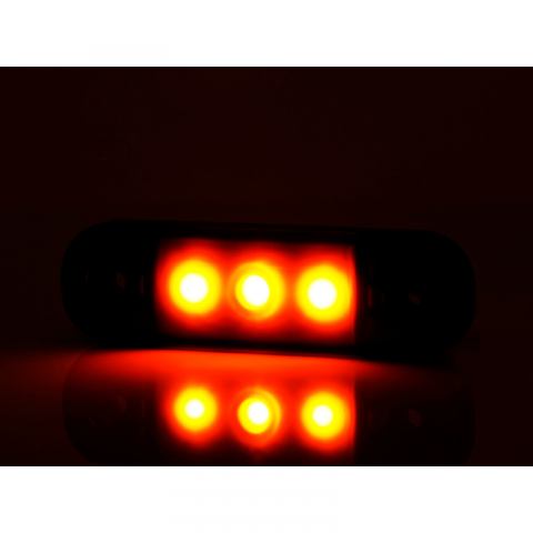 Lampa LED de pozitie, gabarit alb, galben si rosu Fumuriu, 3 x LED, 12/24V, 8.4 x 2.4cm [2]