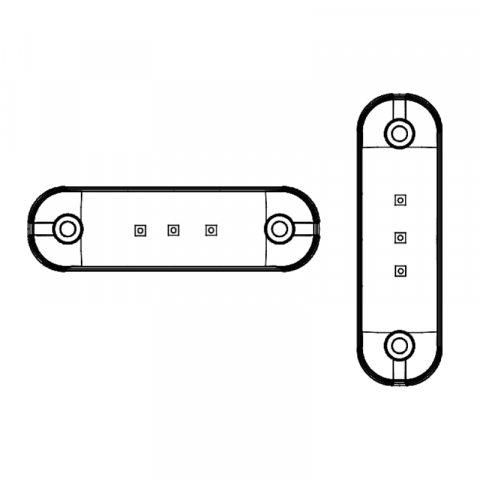 Lampa LED de pozitie, gabarit alb, galben si rosu Fumuriu, 3 x LED, 12/24V, 8.4 x 2.4cm [6]