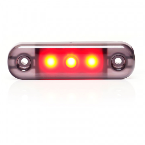 Lampa LED de pozitie, gabarit alb, galben si rosu Fumuriu, 3 x LED, 12/24V, 8.4 x 2.4cm [1]