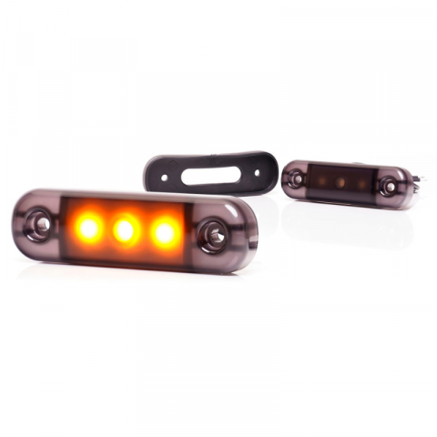 Lumini, Becuri, Proiectoare - Lampa LED de pozitie, gabarit alb, galben si rosu Fumuriu, 3 x LED, 12/24V, 8.4 x 2.4cm