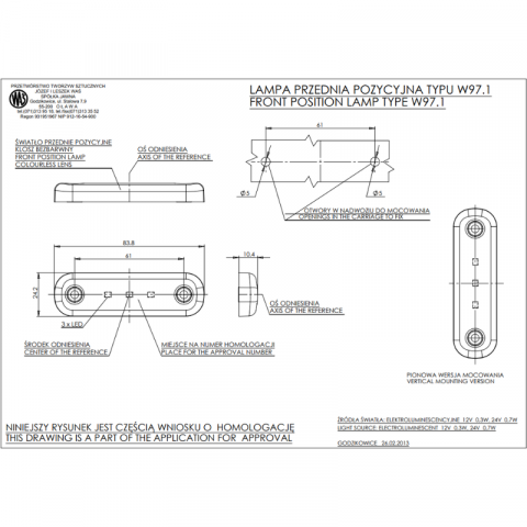 Lampa LED gabarit, 12/24V, 8.38cm, W97.1 [2]