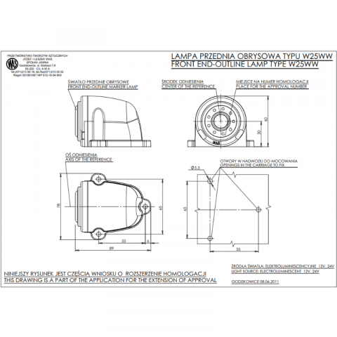 Lampa LED gabarit, 12/24V, 8.9cm, lumina rosie [2]
