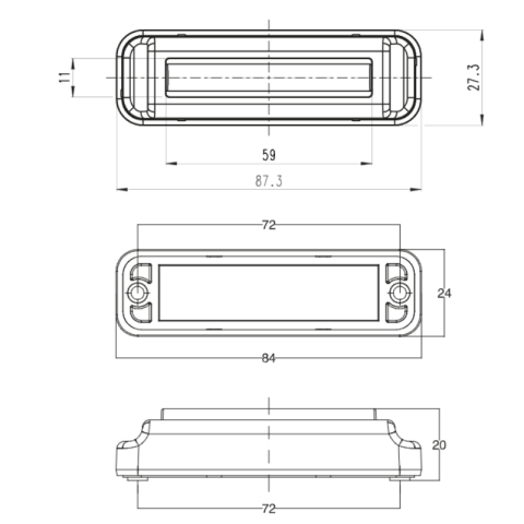 Lampa LED Gabarit, 12/24V, universala neon, galben/rosu/alb [8]