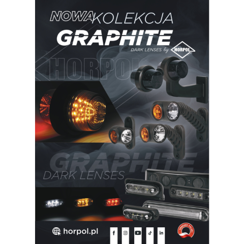 Lampa LED gabarit, brat lung, Graphite, 12/24V, pozitie alb/portocaliu/rosu, 17.5cm [4]