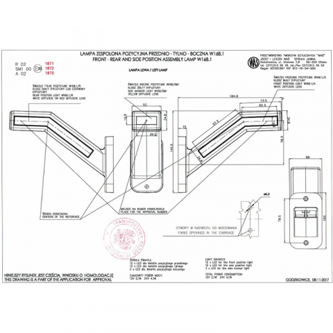 Lampa LED gabarit cu brat lung flexibil, ADR, efect neon, 12/24V, 18.49cm [7]