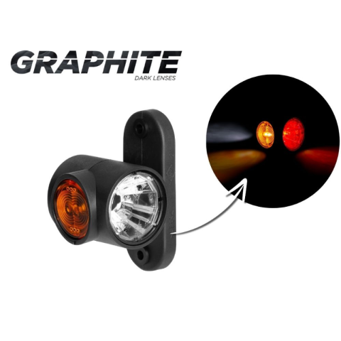 Lampa LED gabarit, Graphite, 12/24V, universala, suport scurt drept, 6.4 x 5.5 x 10cm [1]