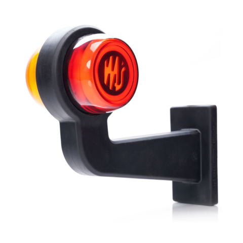 Lampi gabarit cu brat auto si remorci - Lampa LED gabarit lateral remorca, suport brat cot drept, 12V-24V, cablu 18cm