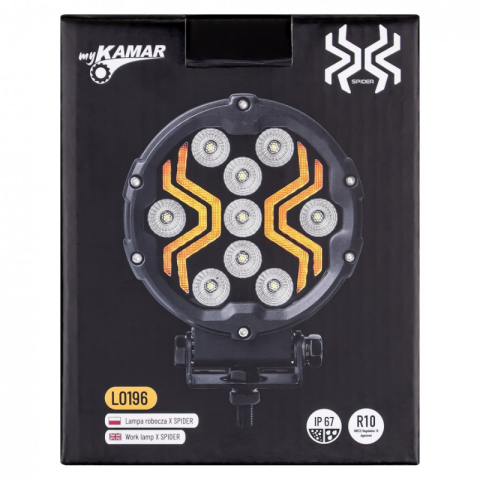 Lampa LED lucru X-SPIDER 3, L0196, 12/24V cu Banda LED Portocalie, IP67 [14]