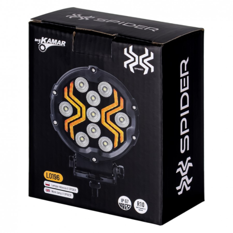 Lampa LED lucru X-SPIDER 3, L0196, 12/24V cu Banda LED Portocalie, IP67 [15]