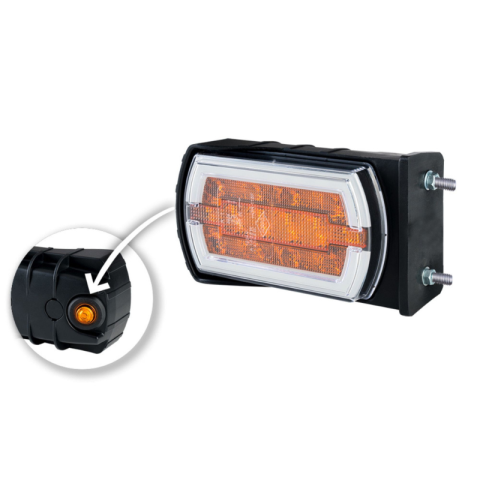 Lampi fata cu LED, semnalizare - Lampa LED Tripla multifunctionala, 13.4cm, 12V-24V, pozitie, semnalizare fata, semnalizare laterala, efect NEON