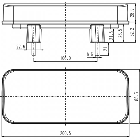 Lampa LED multifunctionala spate, tripla cu 5 functii, 12/24V, 20.05 x 8.53cm, semnalizare dinamica [2]