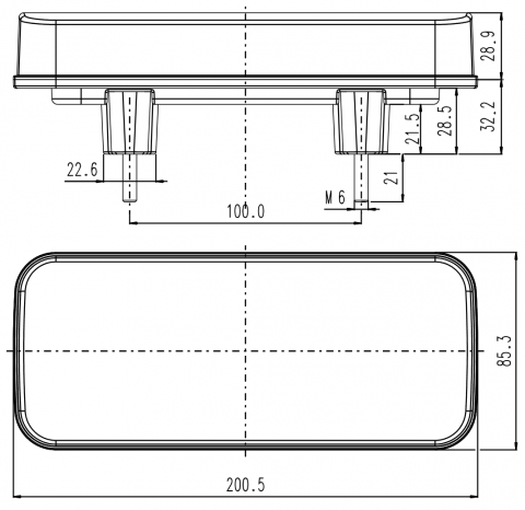 Lampa LED multifunctionala spate, tripla cu 6 functii, 12/24V, 20.05 x 8.53cm, semnalizare dinamica [2]
