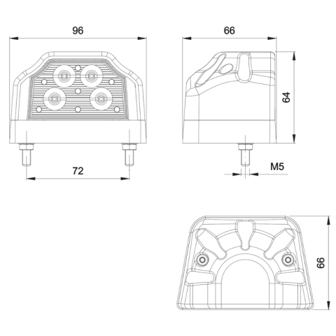 Lampa LED numar inmatriculare cu pozitie, 12-24V, QS075, montaj rapid [2]