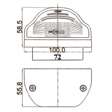 Lampa LED pentru numar inmatriculare si pozitie, alb cu rosu, 10 x 5.6 cm - Truck LED DOB-26 LED [1]