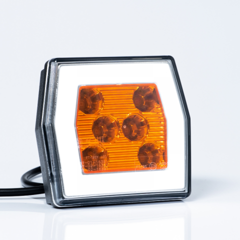 Lampa LED Semnalizare Fata Multifunctionala cu 2 Functii, Pozitie Neon, 9.95 x 9.3cm, 12/24V, cablu 1m [2]