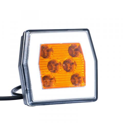 Lampi fata cu LED, semnalizare - Lampa LED Semnalizare Fata Multifunctionala cu 2 Functii, Pozitie Neon, 9.95 x 9.3cm, 12/24V, cablu 1m