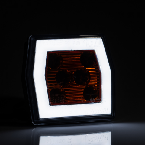 Lampa LED Semnalizare Fata Multifunctionala cu 2 Functii, Pozitie Neon, 9.95 x 9.3cm, 12/24V, cablu 1m [1]
