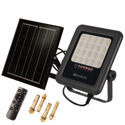 Lampi solare si Proiectoare - Lampa LED solara, 50W, cu telecomanda, panou solar 6W, 520lm, IP65, 25.3 x 18.5 x 5.1cm
