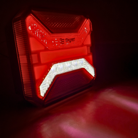 Lampa LED Spate Patrata, 12-24V, cu Pozitie, Marsarier, Ceata si Catadioptru [5]