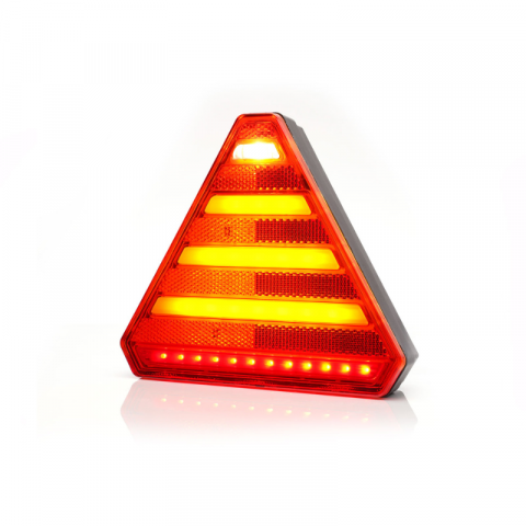 Lampa LED triunghiulara multifunctionala spate, tripla cu 6 functii, 12/24V, 16.3 x 14.3cm, cablu