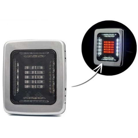 Lampi Spate LED & Triple - Lampa Multifunctionala Spate LED CUBE, 12/24V, Rama Metalizata, IP68