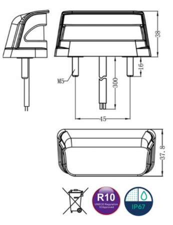 Lampa numar de inmatriculare, 4 x LED, 1224V - Truck LED L1910 (4) [4]