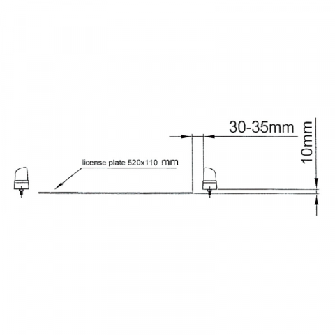 Lampa pentru numar inmatriculare si pozitie, alb cu rosu, 8.3 x 5cm, 12/24V, cu baza mare [3]