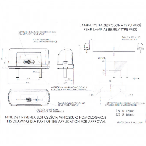 Lampa pentru numar inmatriculare si pozițtie, alb cu rosu, 10.1 x 5.96cm, 12/24V [2]