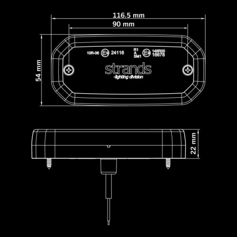 Lampa Pozitie LED FOR9T Scale, Rosie, 12/24V, IP67 [7]