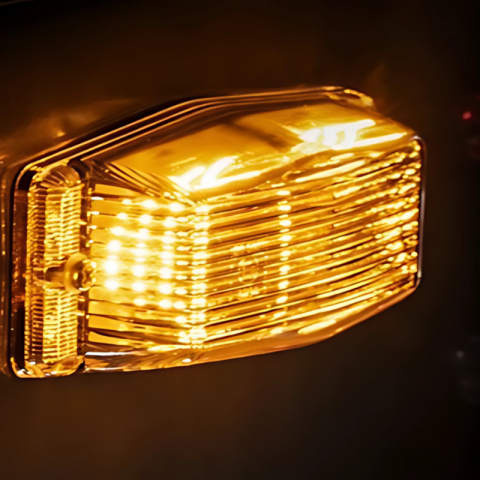 Lampa Pozitie Portocalie cu sticla clara, Gabarit LED Double Burner, Old School, 24V, 12.6 x 5.5cm [4]