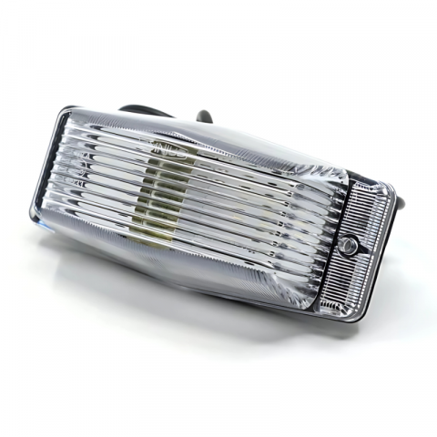 Lampa Pozitie Portocalie cu sticla clara, Gabarit LED Double Burner, Old School, 24V, 12.6 x 5.5cm