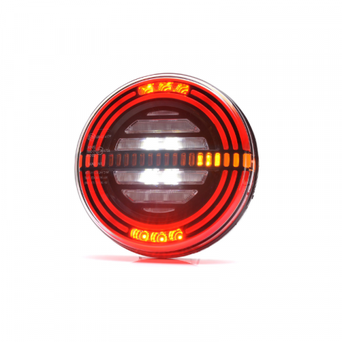 Lampa rotunda LED spate, tripla cu 5 functii, neon, semnalizare dinamica, 12/24V, 14.20cm