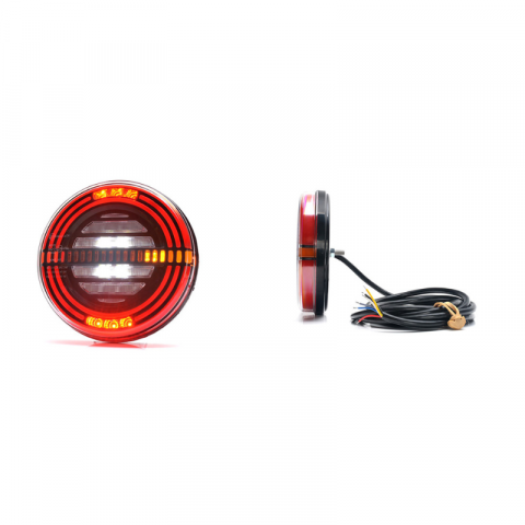 Lampa rotunda LED spate, tripla cu 5 functii, neon, semnalizare dinamica, 12/24V, 14.20cm [1]