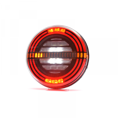 Lampa rotunda LED spate, tripla cu 5 functii, neon, semnalizare dinamica, 12/24V, 14.20cm [8]