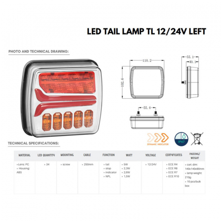 Lampa semnalizare spate LED, 34 LED-uri - Truck LED L1868 [5]