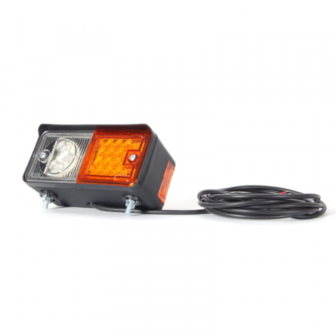 Lampi fata cu LED, semnalizare - Lampa semnalizare fata cu LED, 1224V, 15 x 7.03cm, potrivita pentru utilaje, tractoare - WAS 489